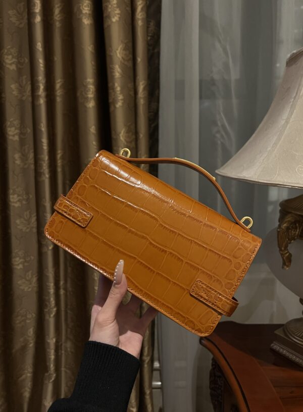 Balmain original single cowhide genuine leather crocodile pattern  Women's Bag-23cm with original box free shipping