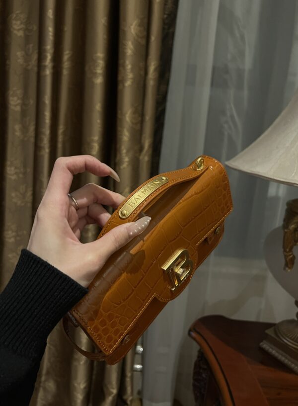 Balmain original single cowhide genuine leather crocodile pattern  Women's Bag-23cm with original box free shipping