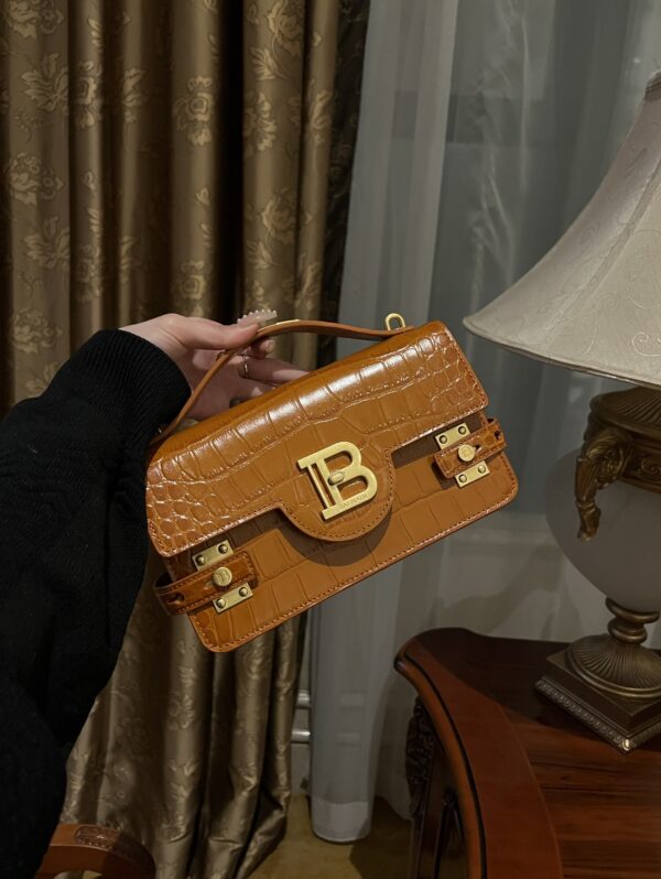 Balmain original single cowhide genuine leather crocodile pattern  Women's Bag-23cm with original box free shipping