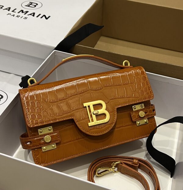 Balmain original single cowhide genuine leather crocodile pattern  Women's Bag-23cm with original box free shipping
