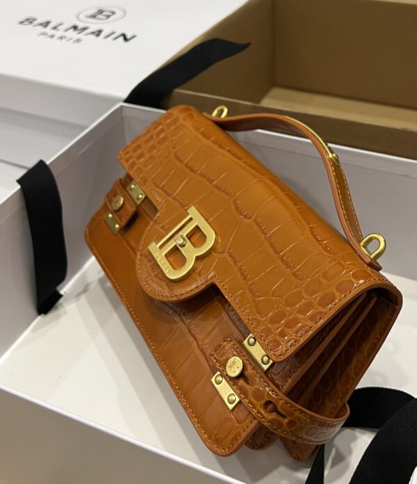 Balmain original single cowhide genuine leather crocodile pattern  Women's Bag-23cm with original box free shipping