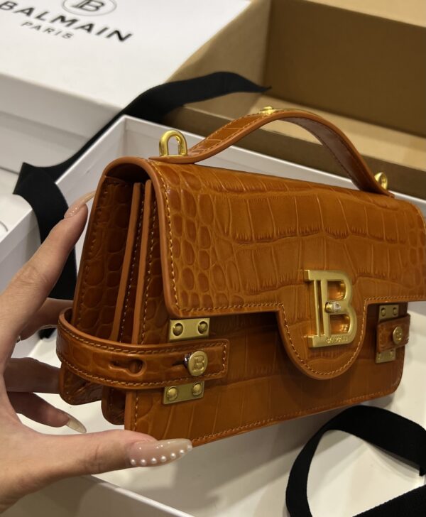 Balmain original single cowhide genuine leather crocodile pattern  Women's Bag-23cm with original box free shipping