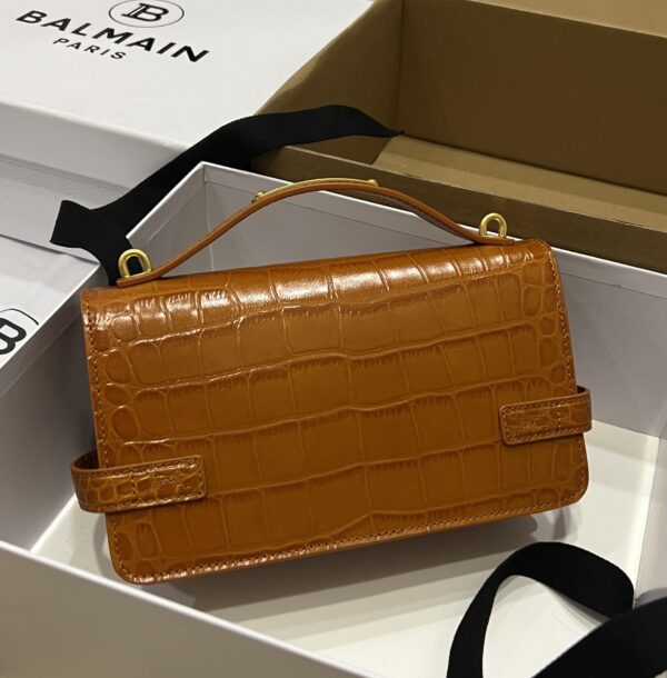 Balmain original single cowhide genuine leather crocodile pattern  Women's Bag-23cm with original box free shipping