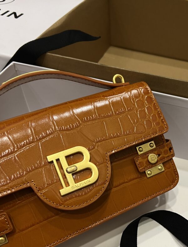 Balmain original single cowhide genuine leather crocodile pattern  Women's Bag-23cm with original box free shipping