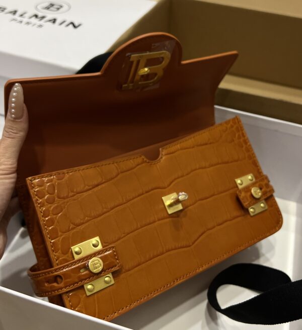 Balmain original single cowhide genuine leather crocodile pattern  Women's Bag-23cm with original box free shipping