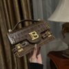 Balmain original single cowhide genuine leather crocodile pattern  Women's Bag-23cm with original box free shipping