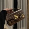 Balmain original single cowhide genuine leather crocodile pattern  Women's Bag-23cm with original box free shipping