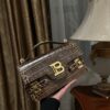 Balmain original single cowhide genuine leather crocodile pattern  Women's Bag-23cm with original box free shipping