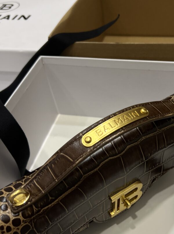 Balmain original single cowhide genuine leather crocodile pattern  Women's Bag-23cm with original box free shipping