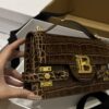 Balmain original single cowhide genuine leather crocodile pattern  Women's Bag-23cm with original box free shipping