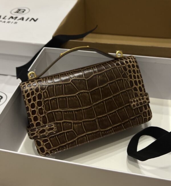 Balmain original single cowhide genuine leather crocodile pattern  Women's Bag-23cm with original box free shipping