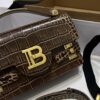 Balmain original single cowhide genuine leather crocodile pattern  Women's Bag-23cm with original box free shipping