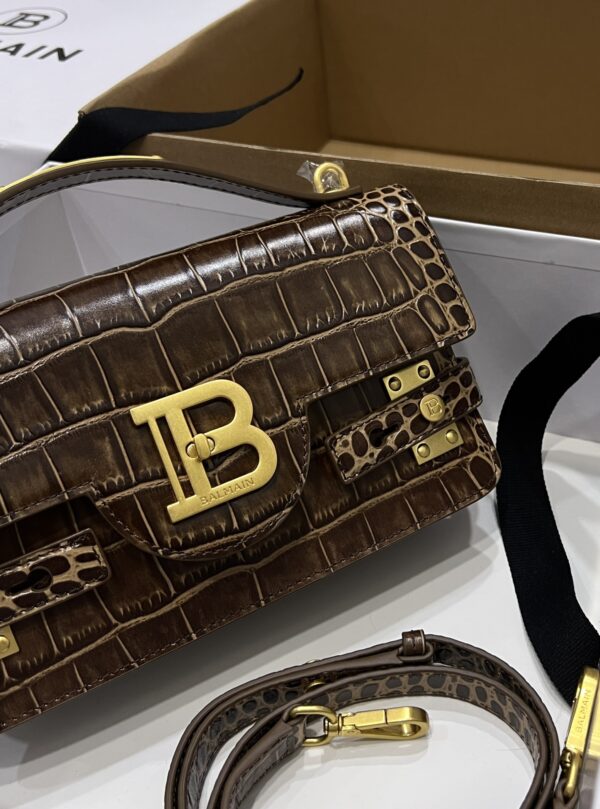Balmain original single cowhide genuine leather crocodile pattern  Women's Bag-23cm with original box free shipping