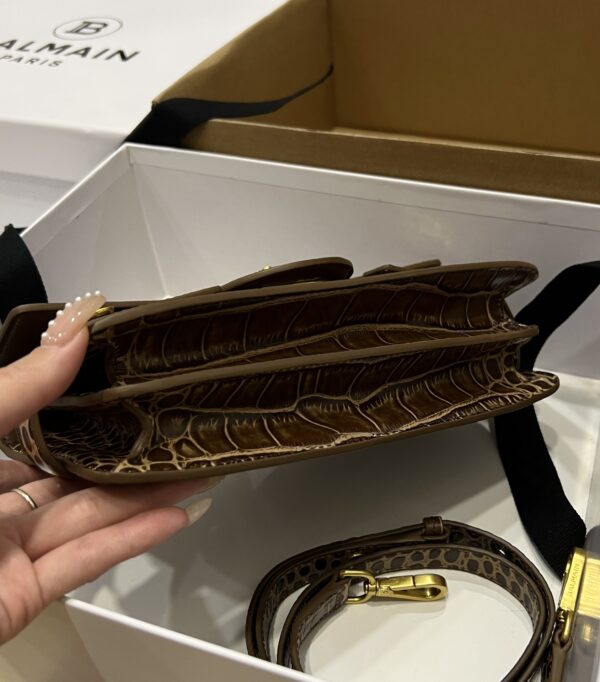 Balmain original single cowhide genuine leather crocodile pattern  Women's Bag-23cm with original box free shipping