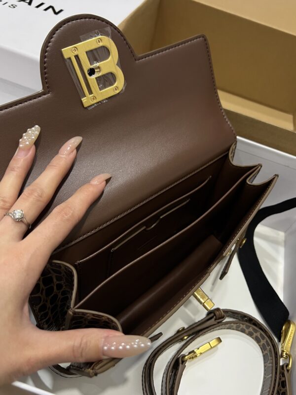 Balmain original single cowhide genuine leather crocodile pattern  Women's Bag-23cm with original box free shipping