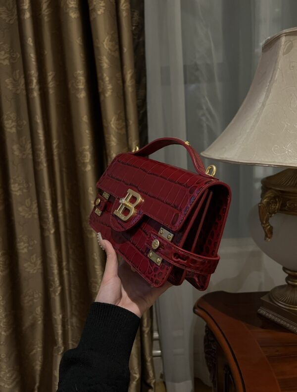 Balmain original single cowhide genuine leather crocodile pattern  Women's Bag-23cm with original box free shipping