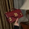 Balmain original single cowhide genuine leather crocodile pattern  Women's Bag-23cm with original box free shipping