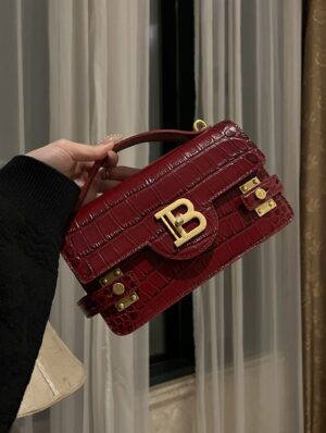 Balmain original single cowhide genuine leather crocodile pattern  Women's Bag-23cm with original box free shipping