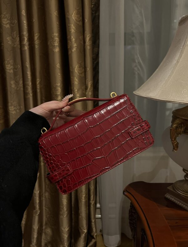 Balmain original single cowhide genuine leather crocodile pattern  Women's Bag-23cm with original box free shipping
