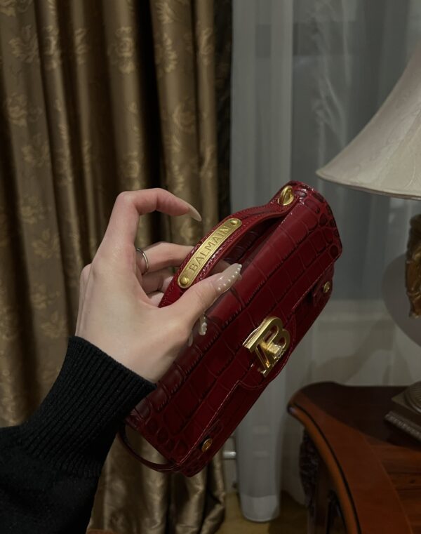 Balmain original single cowhide genuine leather crocodile pattern  Women's Bag-23cm with original box free shipping