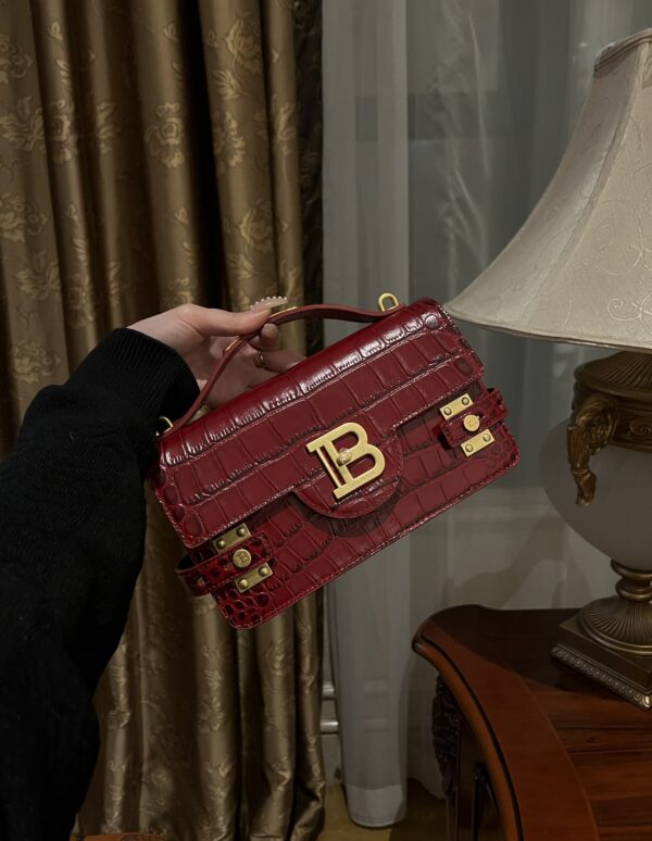 Balmain original single cowhide genuine leather crocodile pattern  Women's Bag-23cm with original box free shipping