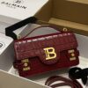 Balmain original single cowhide genuine leather crocodile pattern  Women's Bag-23cm with original box free shipping