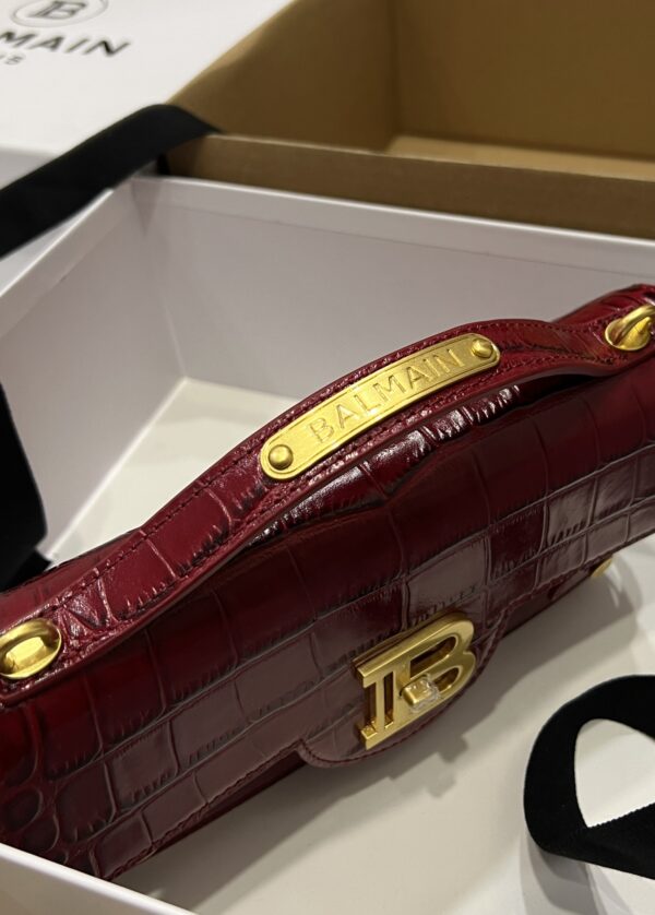 Balmain original single cowhide genuine leather crocodile pattern  Women's Bag-23cm with original box free shipping