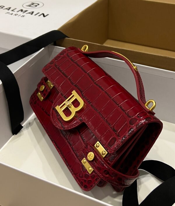 Balmain original single cowhide genuine leather crocodile pattern  Women's Bag-23cm with original box free shipping