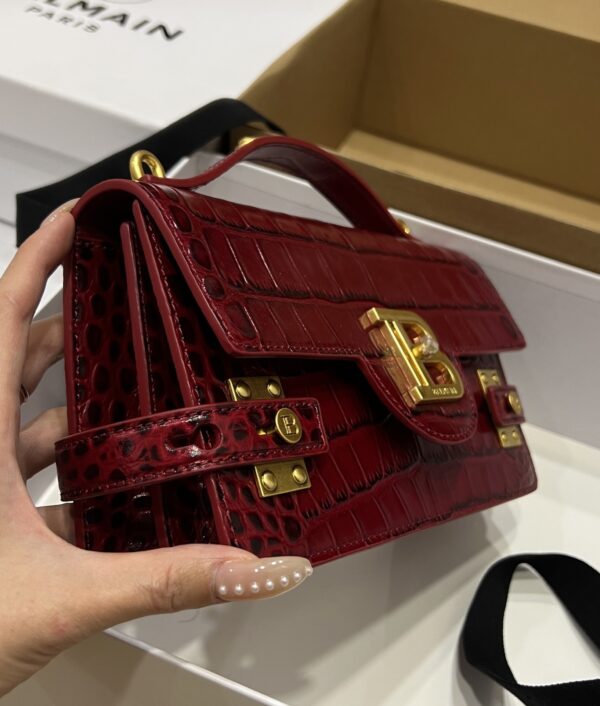 Balmain original single cowhide genuine leather crocodile pattern  Women's Bag-23cm with original box free shipping