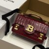 Balmain original single cowhide genuine leather crocodile pattern  Women's Bag-23cm with original box free shipping