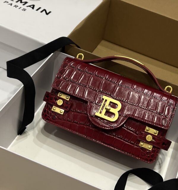 Balmain original single cowhide genuine leather crocodile pattern  Women's Bag-23cm with original box free shipping