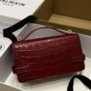 Balmain original single cowhide genuine leather crocodile pattern  Women's Bag-23cm with original box free shipping