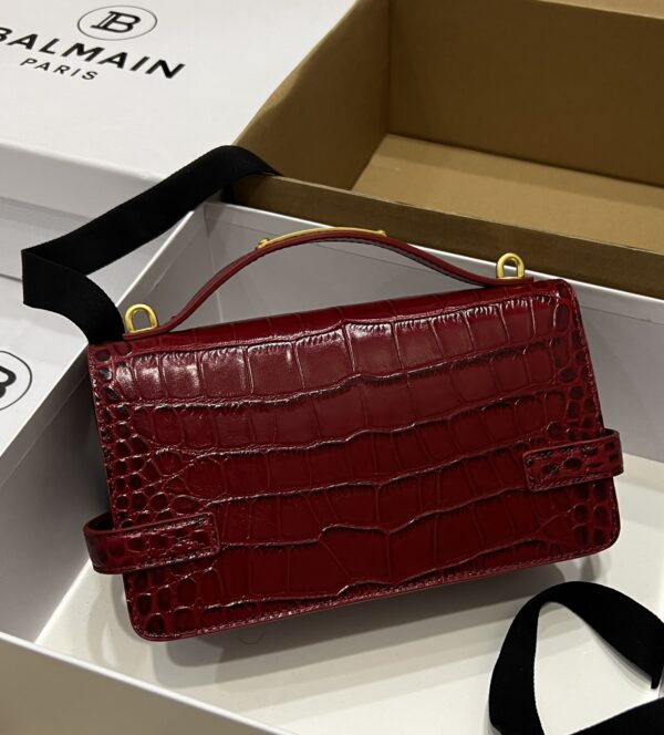 Balmain original single cowhide genuine leather crocodile pattern  Women's Bag-23cm with original box free shipping