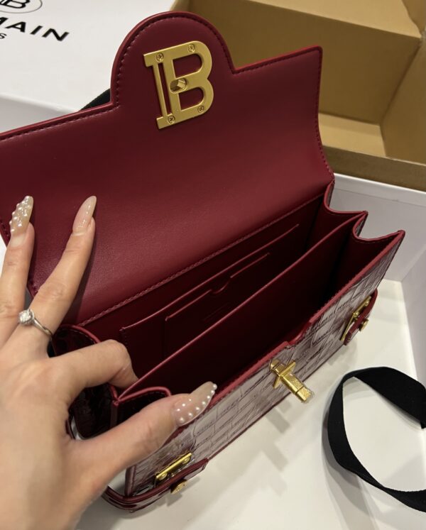 Balmain original single cowhide genuine leather crocodile pattern  Women's Bag-23cm with original box free shipping