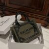 Balmain original Canvas print with leather patchwork pattern  Women's Bag-26cm with original box free shipping