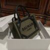Balmain original Canvas print with leather patchwork pattern  Women's Bag-26cm with original box free shipping