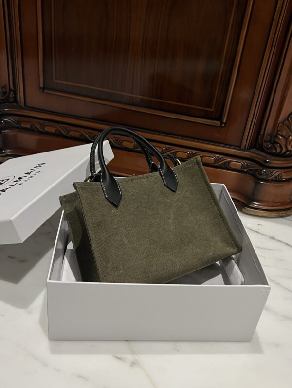 Balmain original Canvas print with leather patchwork pattern  Women's Bag-26cm with original box free shipping