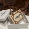 Balmain original Canvas print with leather patchwork pattern  Women's Bag-26cm with original box free shipping