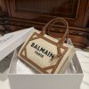 Balmain original Canvas print with leather patchwork pattern  Women's Bag-26cm with original box free shipping