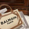 Balmain original Canvas print with leather patchwork pattern  Women's Bag-26cm with original box free shipping