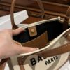 Balmain original Canvas print with leather patchwork pattern  Women's Bag-26cm with original box free shipping