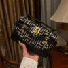 Balmain original Canvas print with leather patchwork pattern  Women's Bag-19cm with original box free shipping