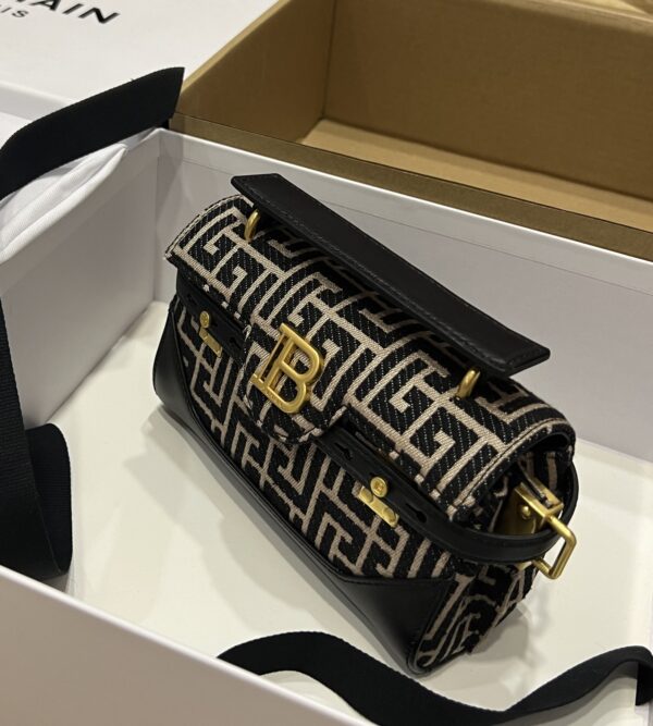 Balmain original Canvas print with leather patchwork pattern  Women's Bag-19cm with original box free shipping