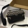 Balmain original Canvas print with leather patchwork pattern  Women's Bag-19cm with original box free shipping