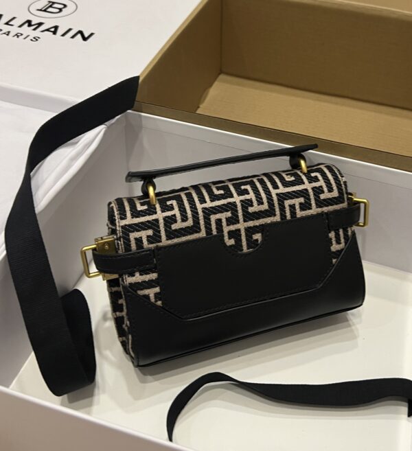 Balmain original Canvas print with leather patchwork pattern  Women's Bag-19cm with original box free shipping