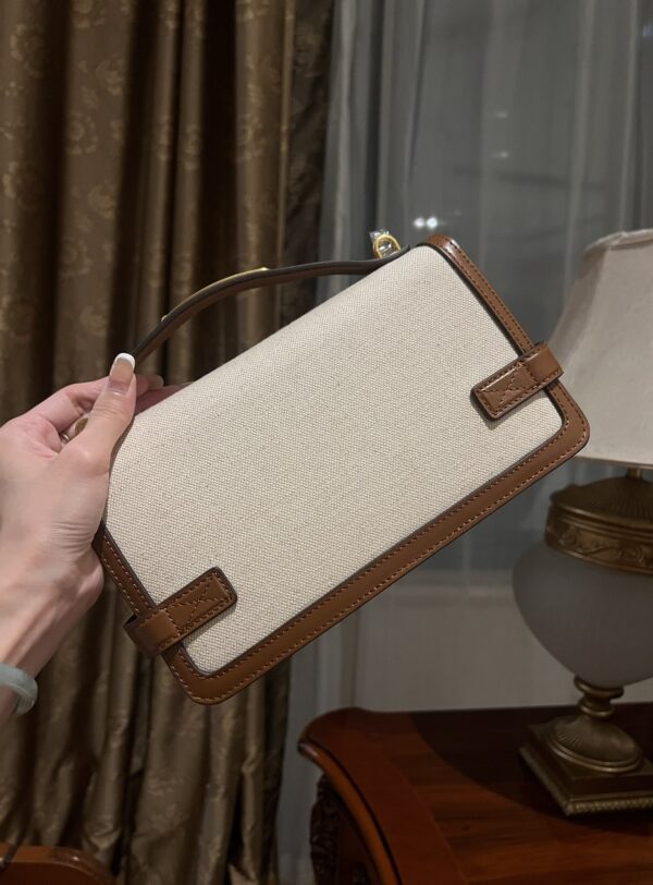 Balmain original Canvas print with leather patchwork pattern  Women's Bag-23cm with original box free shipping