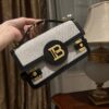 Balmain original Canvas print with leather patchwork pattern  Women's Bag-23cm with original box free shipping