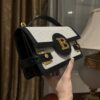 Balmain original Canvas print with leather patchwork pattern  Women's Bag-23cm with original box free shipping
