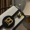 Balmain original Canvas print with leather patchwork pattern  Women's Bag-23cm with original box free shipping