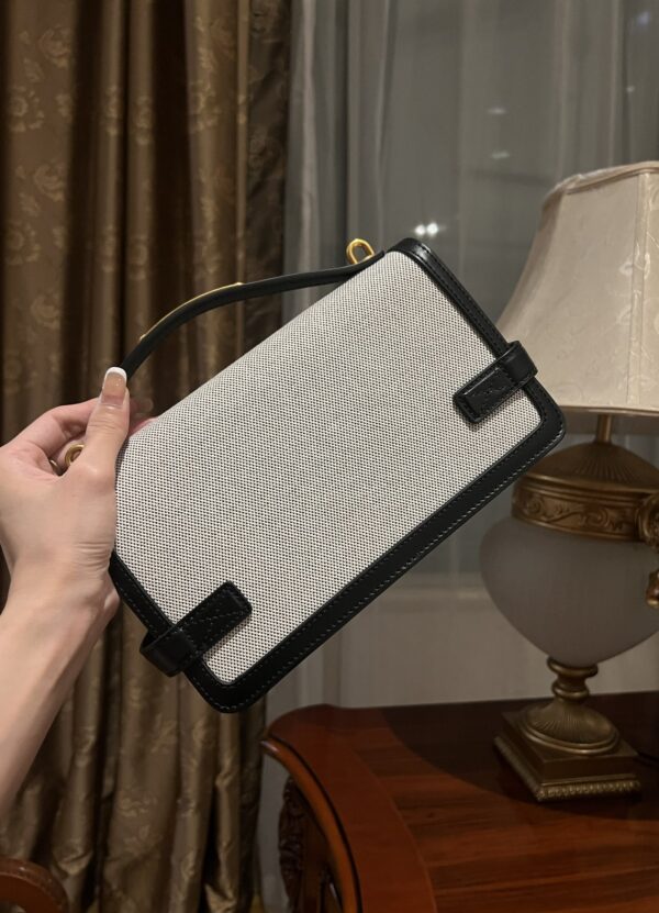 Balmain original Canvas print with leather patchwork pattern  Women's Bag-23cm with original box free shipping